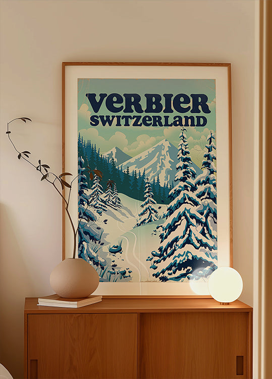 Pôster do cartaz do esqui de Verbier Switzerland