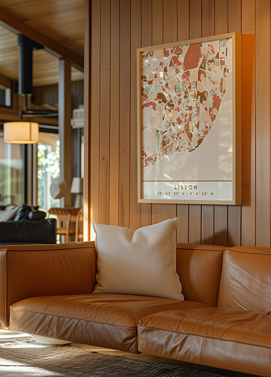 Póster Mapas Pretos Tons de Terra 39