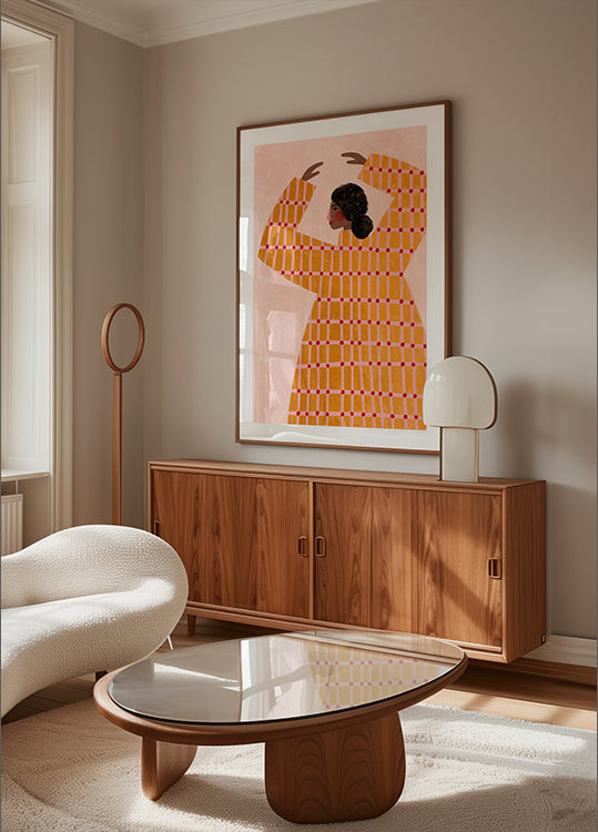 Pôster A Mulher com o Vestido Xadrez