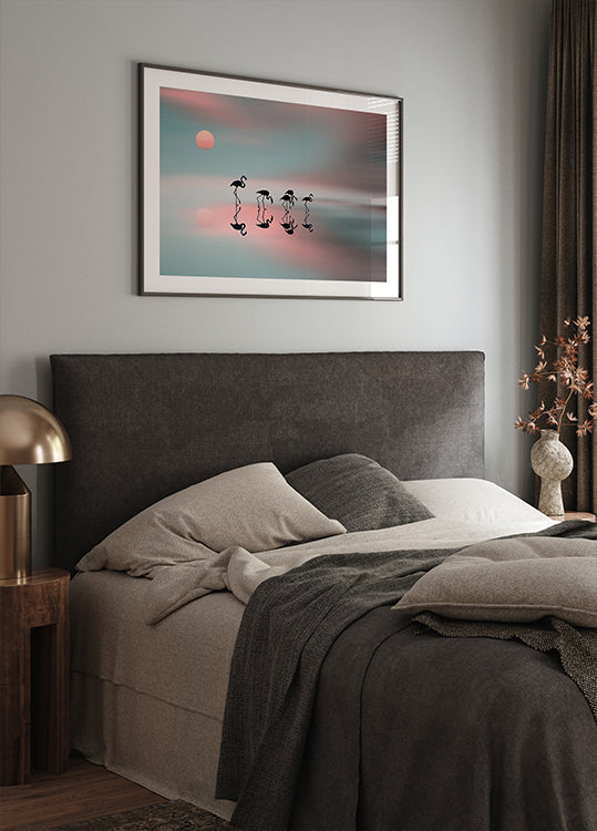 Flamingos da família. Poster