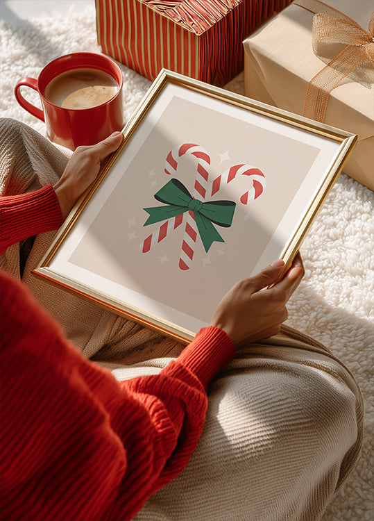 Póster Bastões de doces de Natal