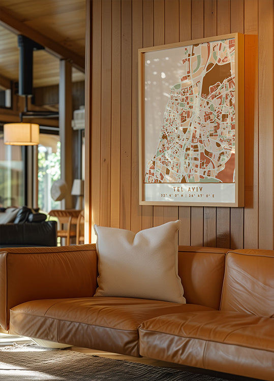 Póster Mapas Pretos Tons de Terra 87