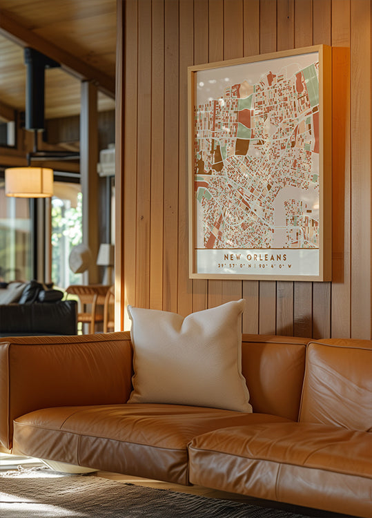 Póster Mapas Pretos Tons de Terra 60