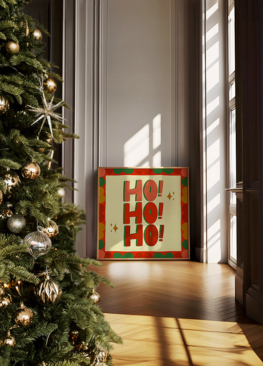 Ilustração festiva de Natal Ho Ho Ho (NOVA)