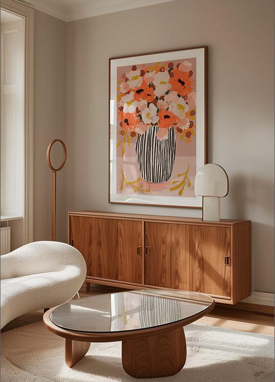 Pôster Vaso listrado floresce