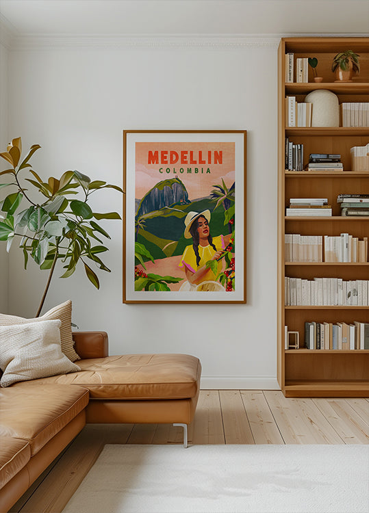 Poster de viagens de Medellín Colômbia
