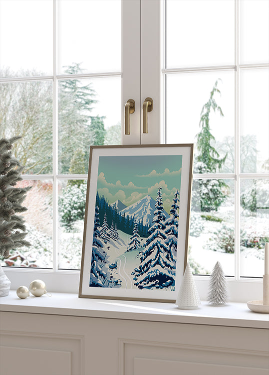 Skiing Landscape Plakat - Posterbox