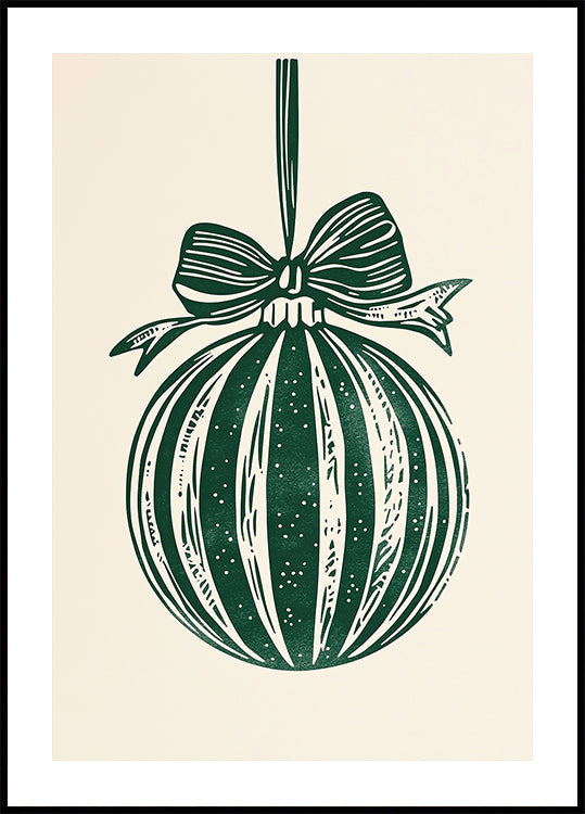 Christmas Ornament Green Illustration Plakat - Posterbox