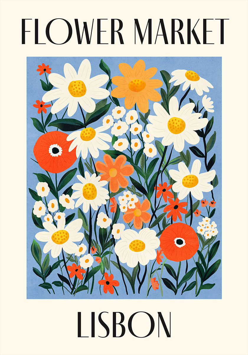 Póster Mercado das Flores Lisboa Portugal