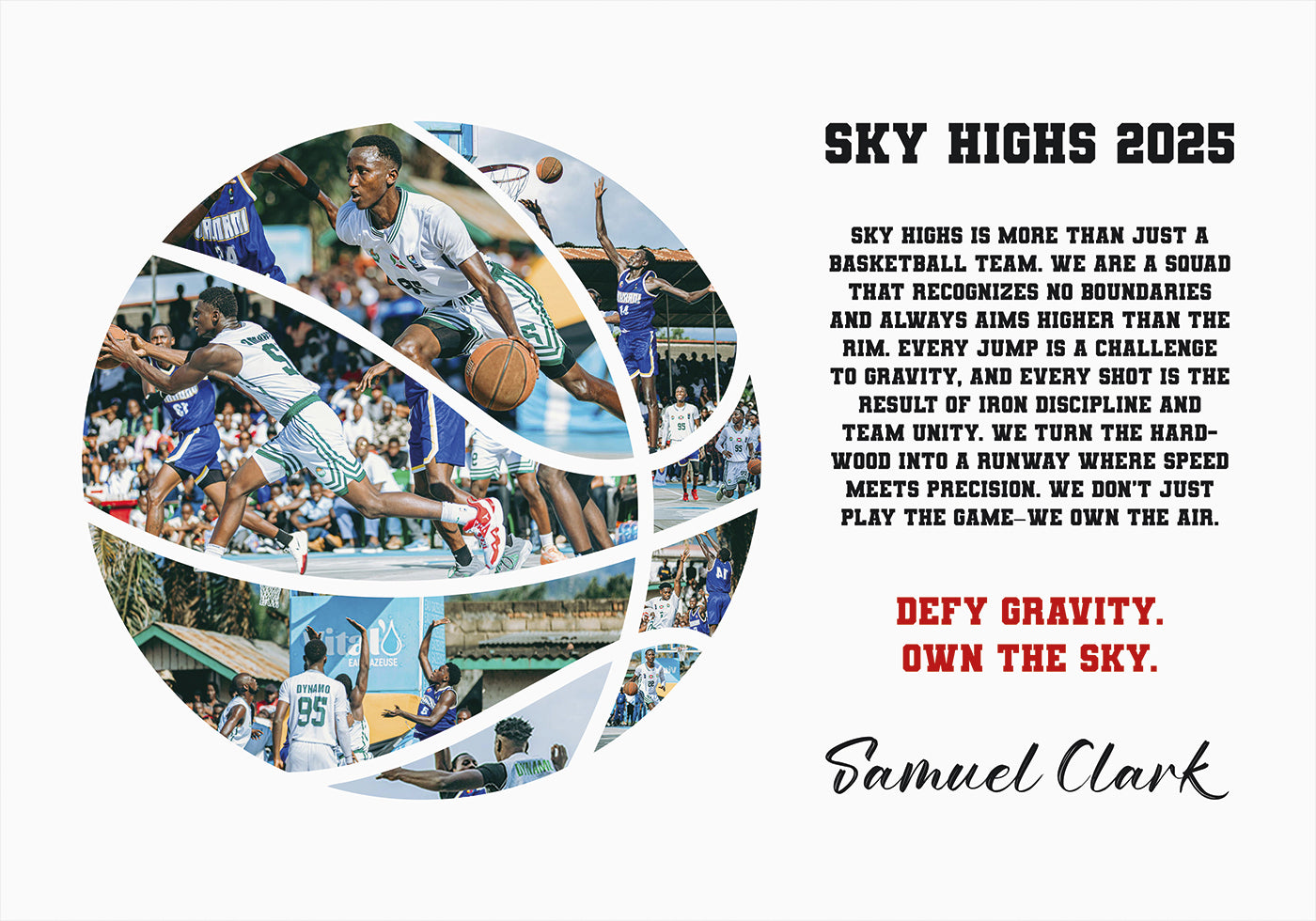 Basketball Photo Collage Personal Plakat - Posterbox