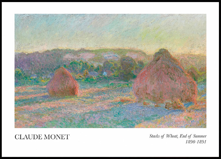 Claude Monet - Stacks of Wheat, End of Summer Plakat - Posterbox.dk