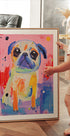 Colorful Pug Plakat - Posterbox.dk