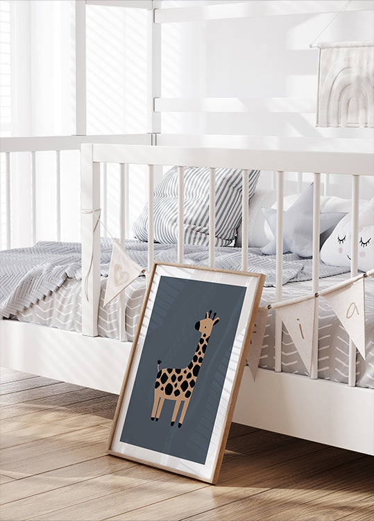 Cute Giraffe Ilustration Plakat - Posterbox.dk