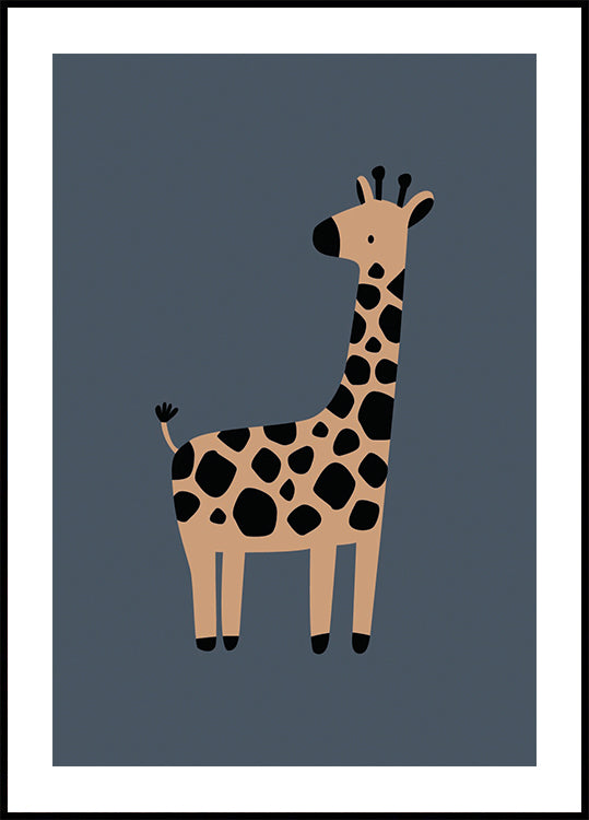 Cute Giraffe Ilustration Plakat - Posterbox.dk