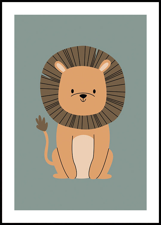 Cute Lion Illustration Plakar - Posterbox.dk