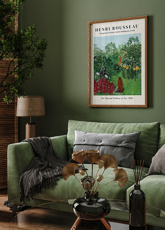 Henri Rousseau - Tropical Forest with Monkeys Plakat - Posterbox.dk