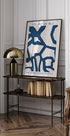 Indigo Flow, Abstract Shapes in Blue and White Plakat - Posterbox.dk