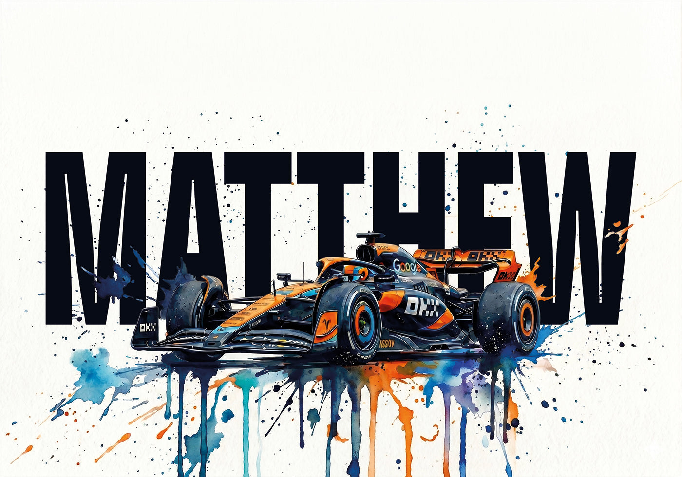 Racing Car with Name Personal - Posterbox