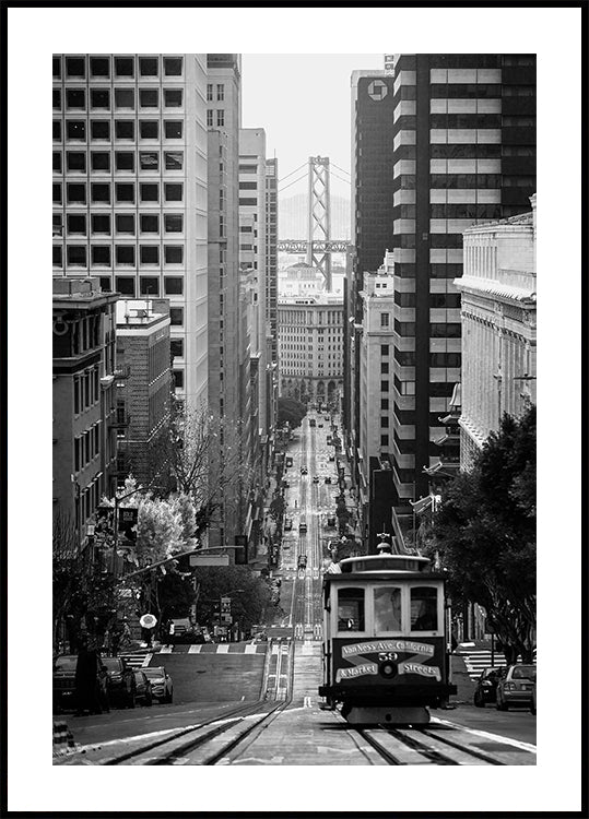 San Francisco Streetcar and Skyline Plakat - Posterbox.dk