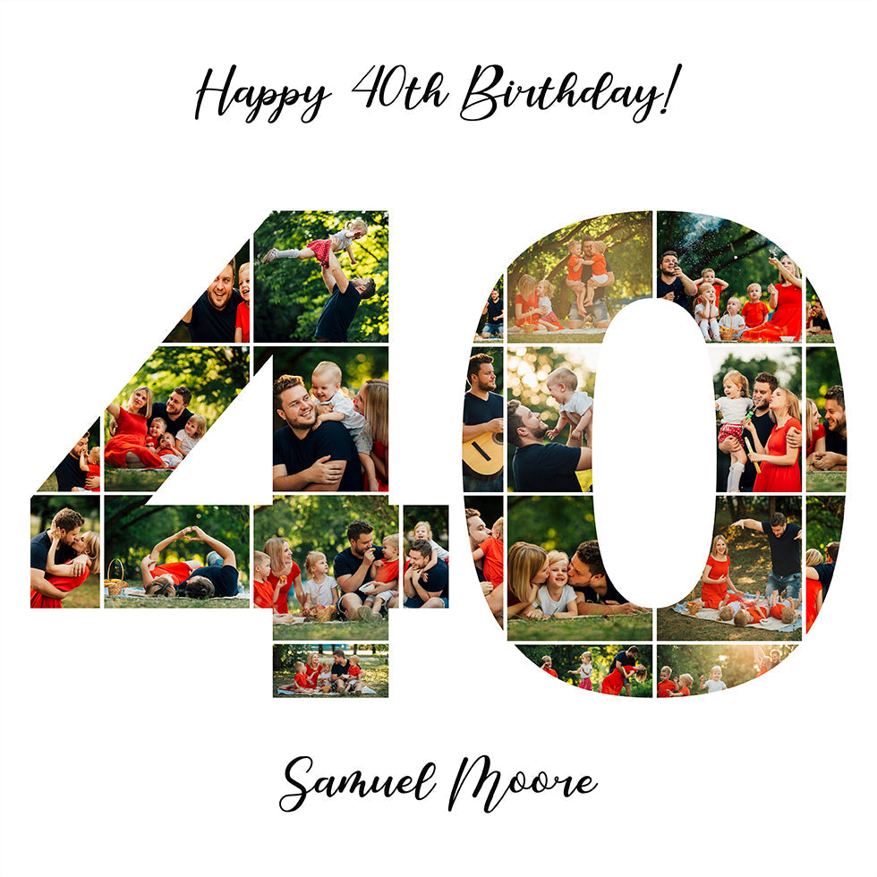 40th Birthday Photo Collage Personal - Posterbox