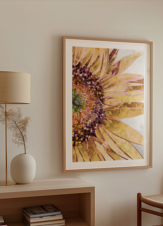 Golden sunflower Plakat - Posterbox