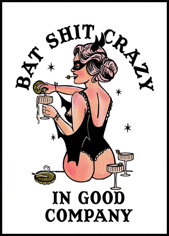 Bat Shit Crazy Funny Pin-Up Art (NEW) - Posterbox