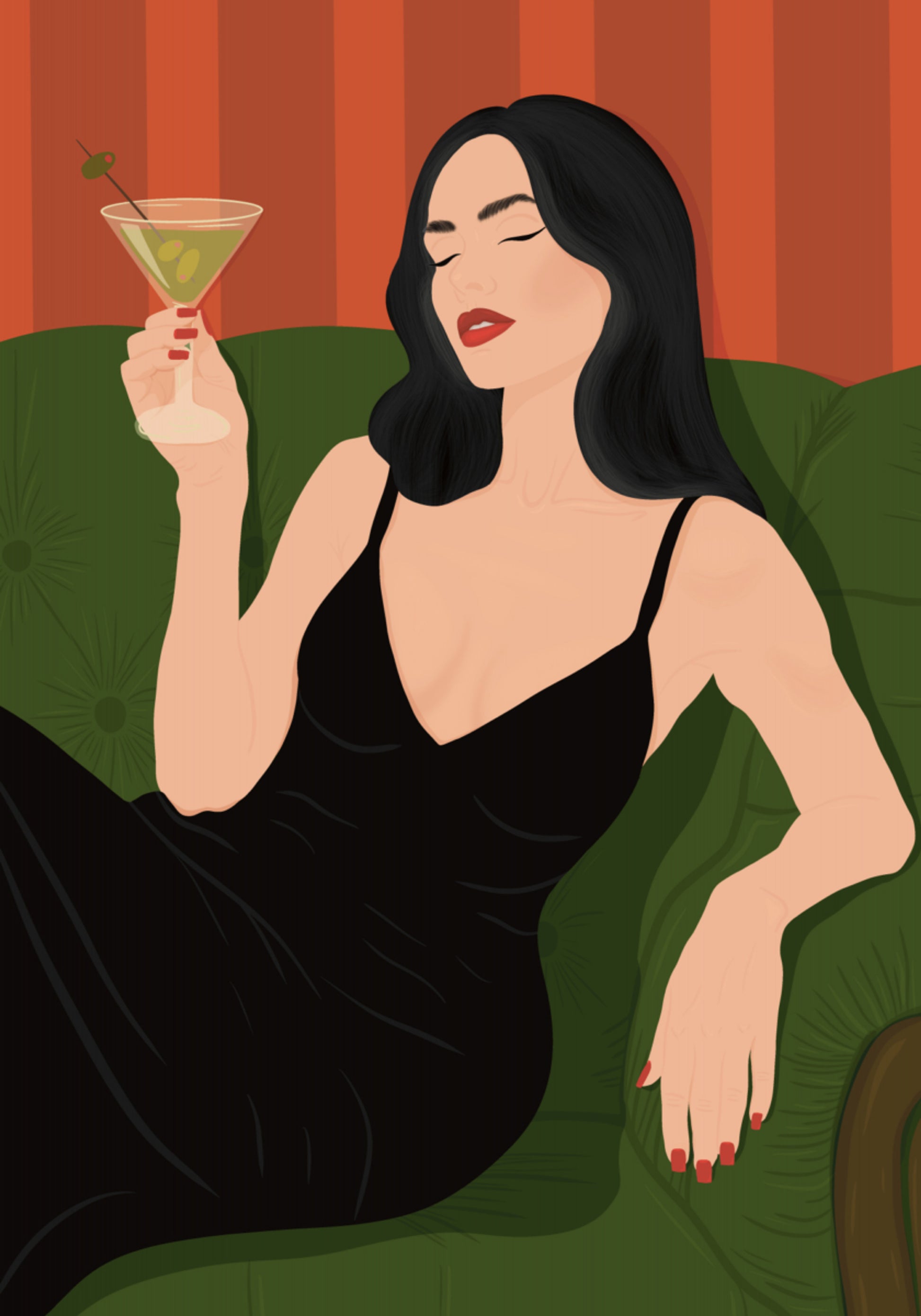 Senhora elegante do Martini