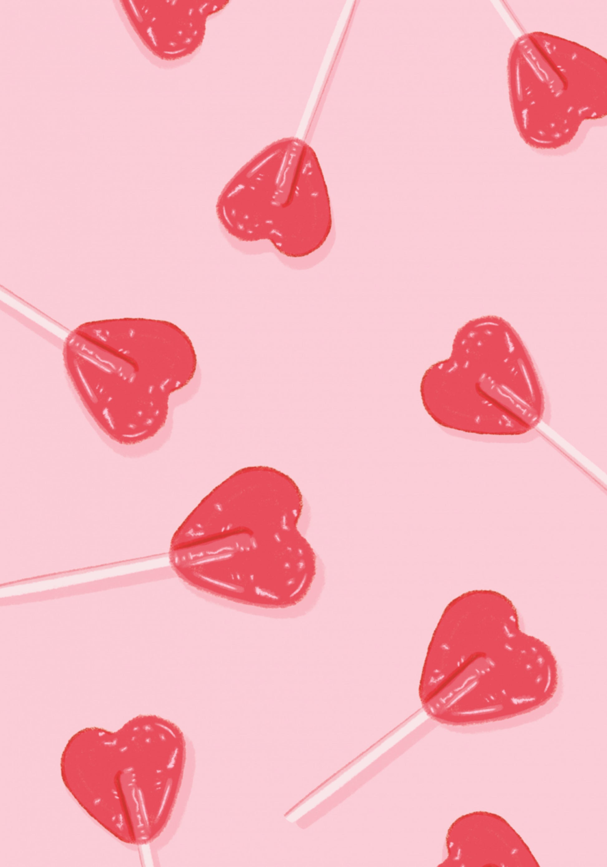 Pirulitos de coração rosa