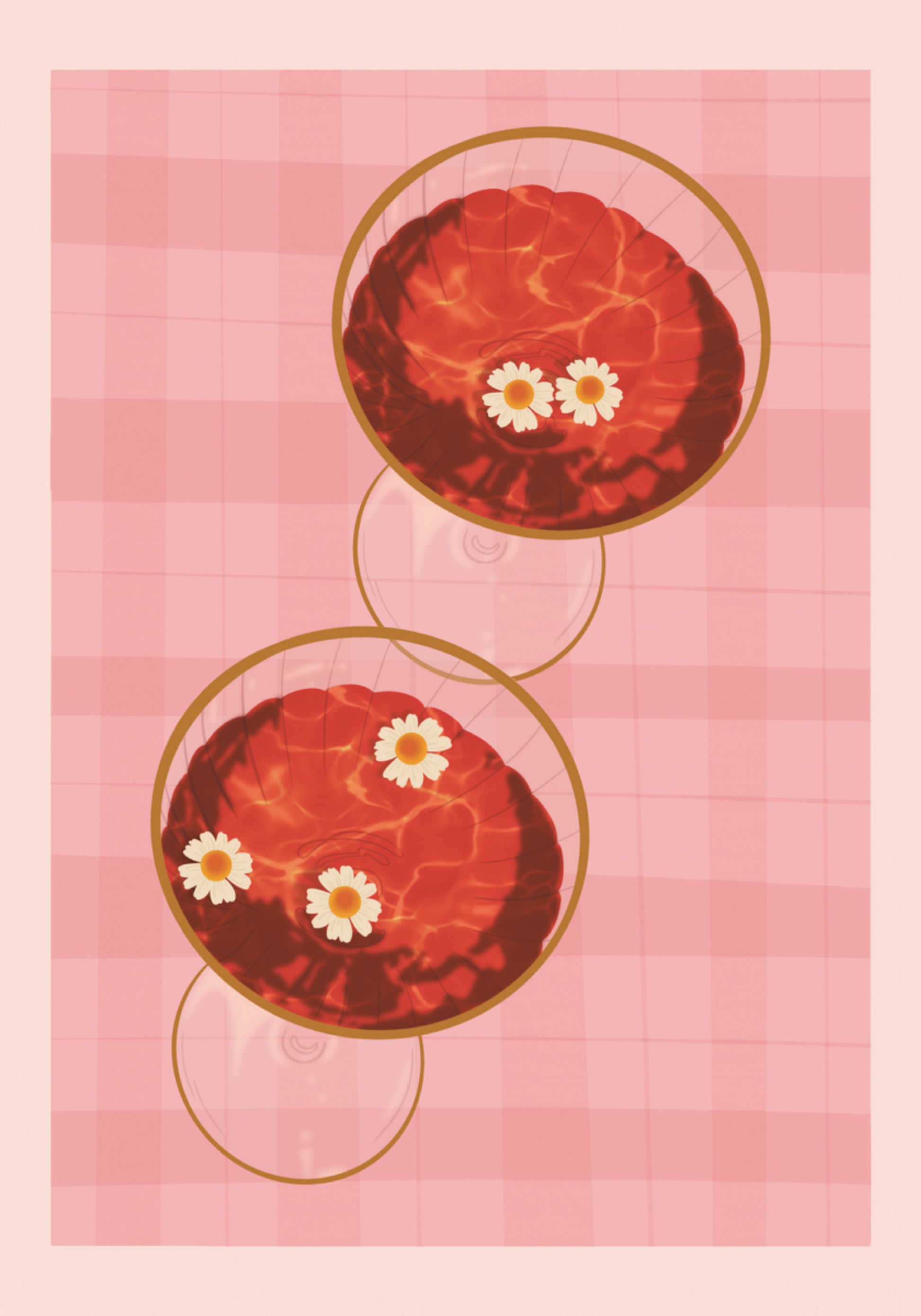 Bebidas Rosa Com Margaridas