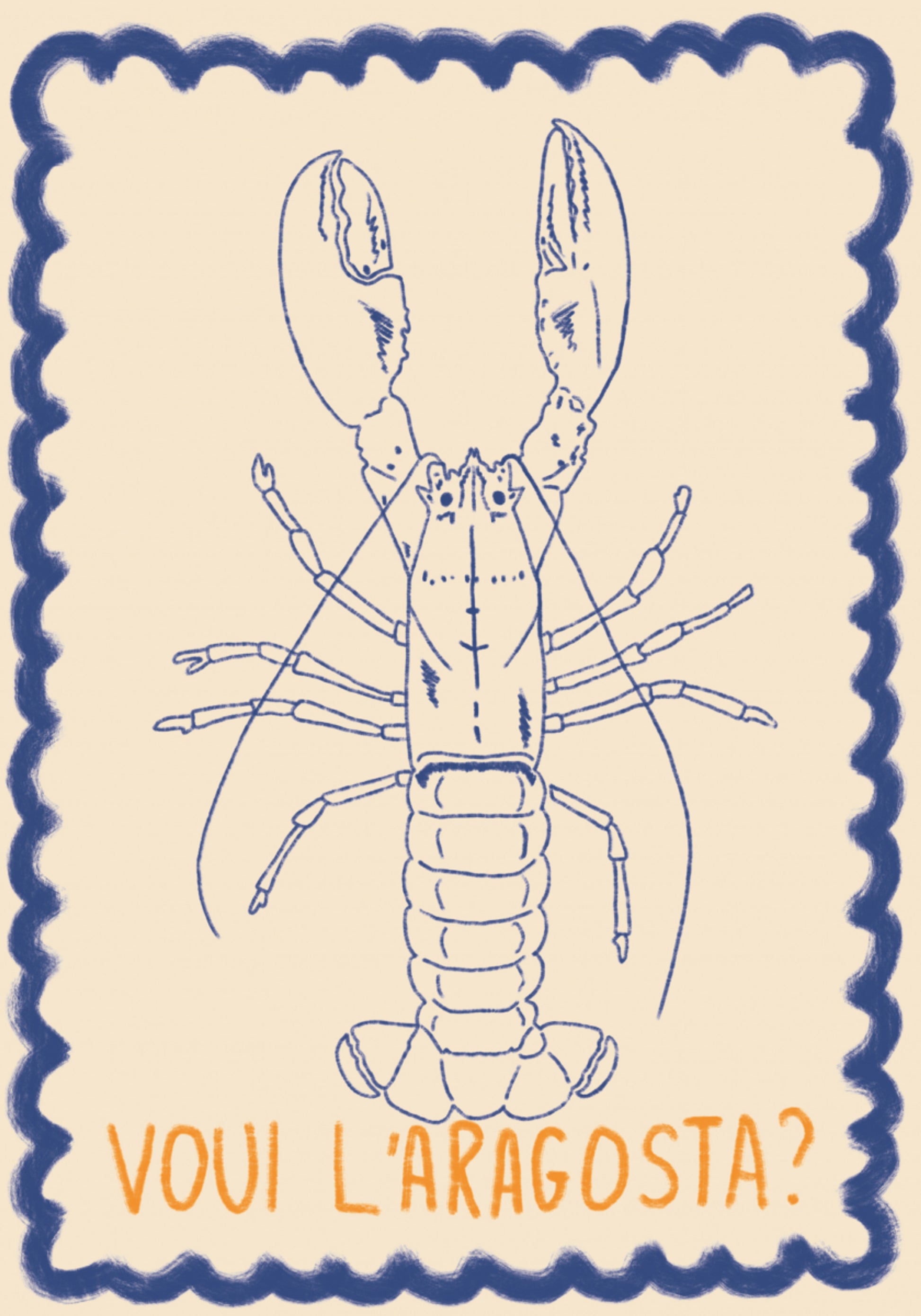 Desenho de lagosta italiana