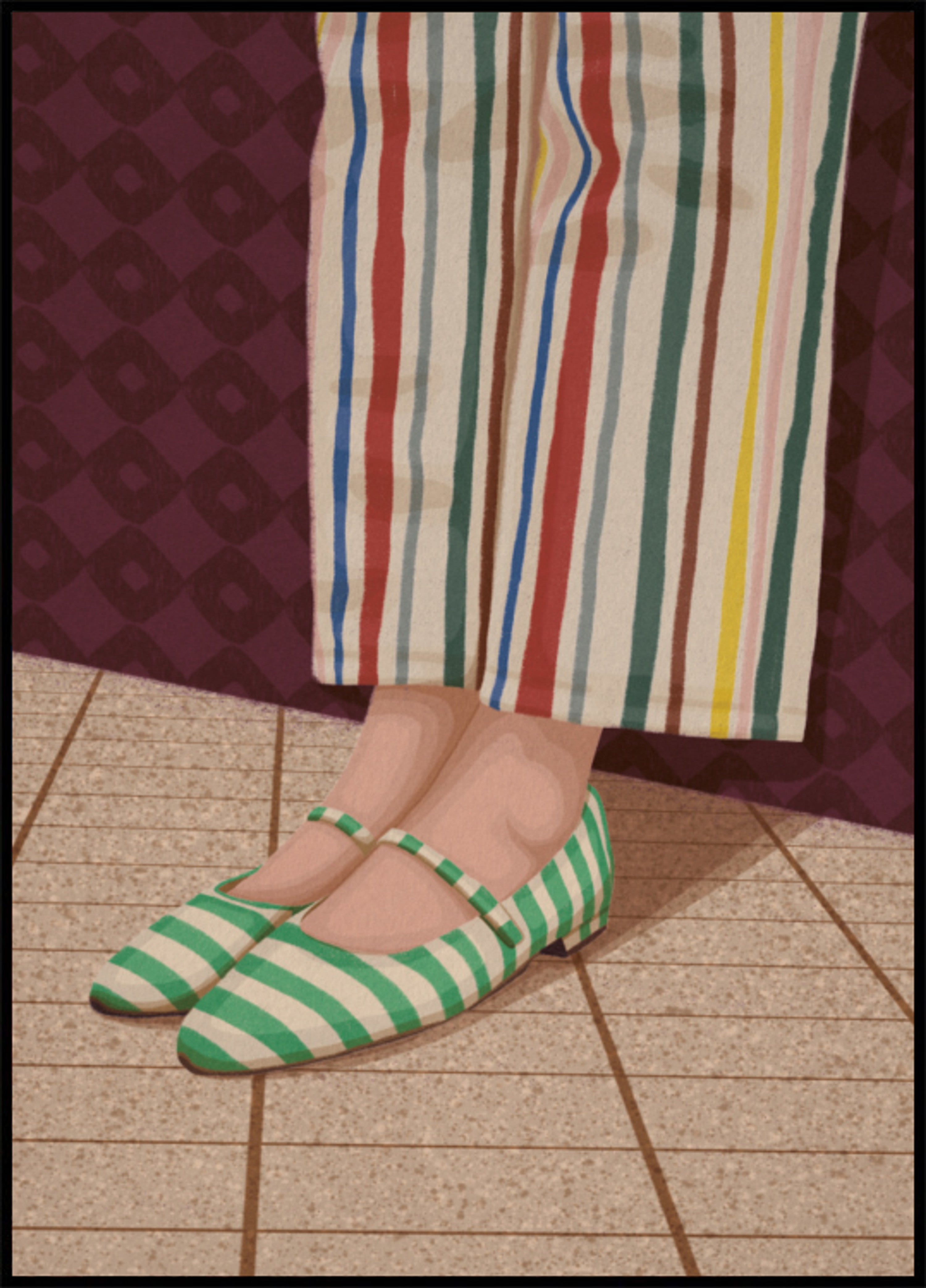 Mary Janes listradas coloridas