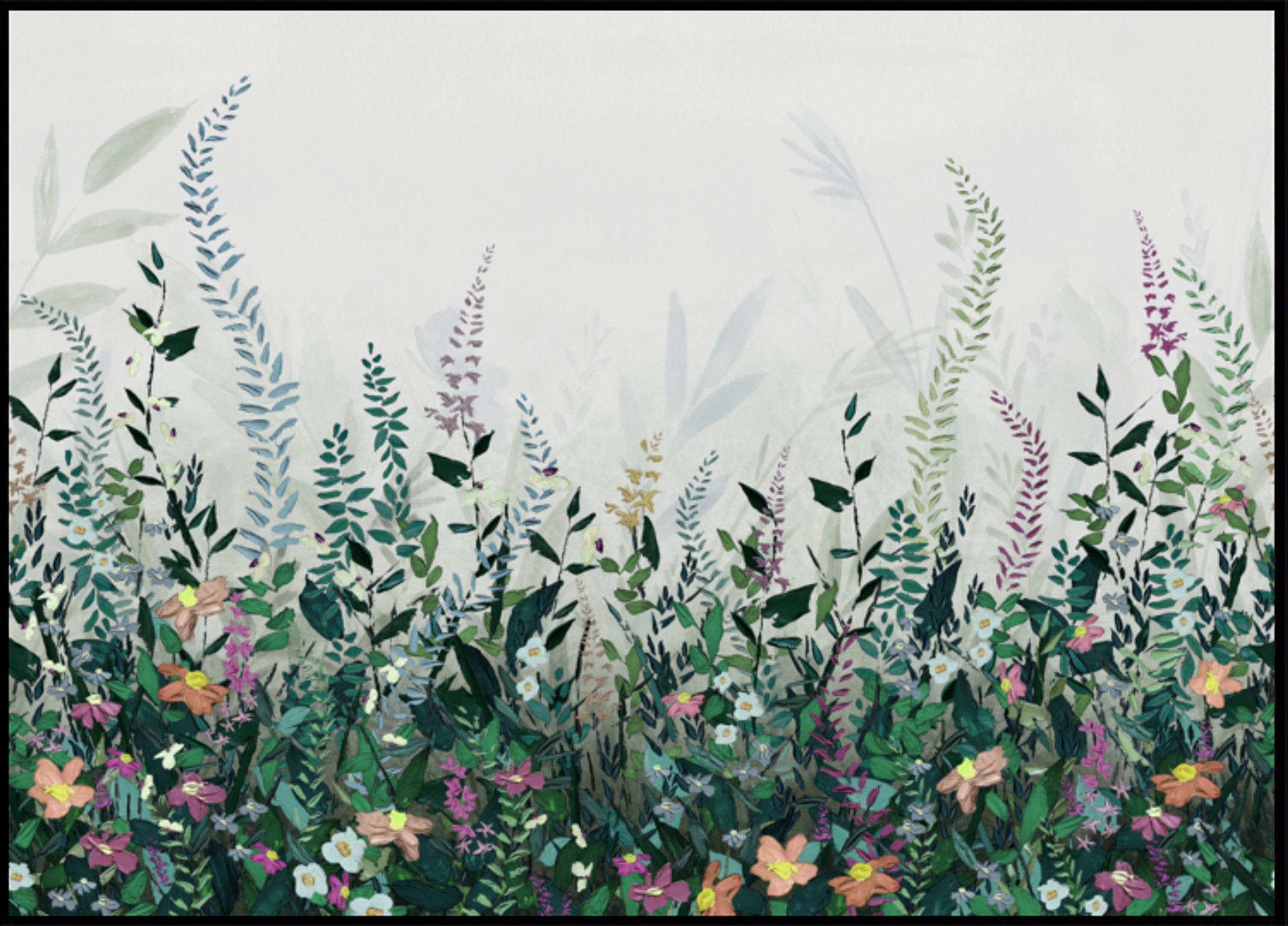 Exuberante jardim de flores silvestres