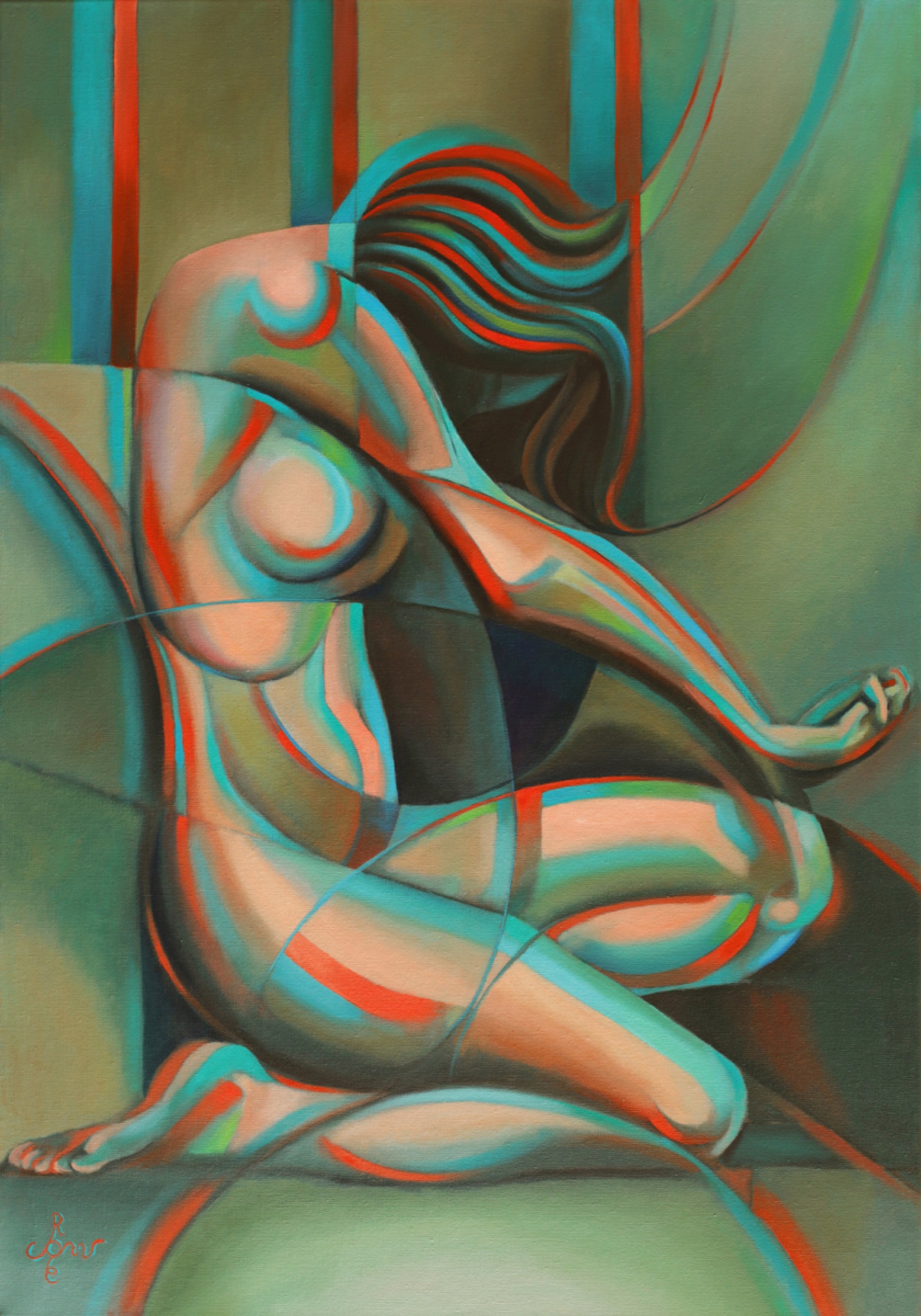 Mulher Cubista Contemplativa