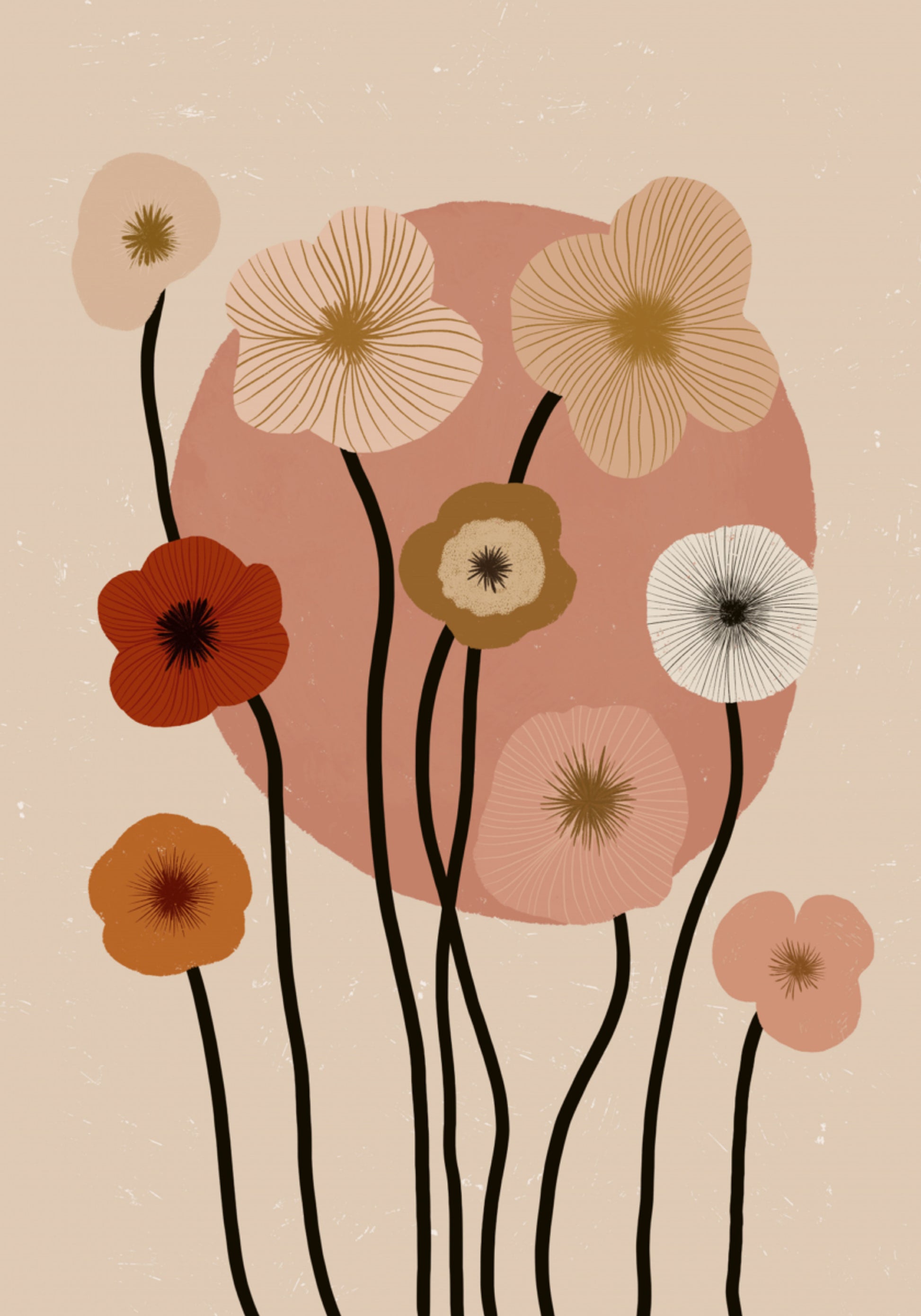Pôr do sol floral boho