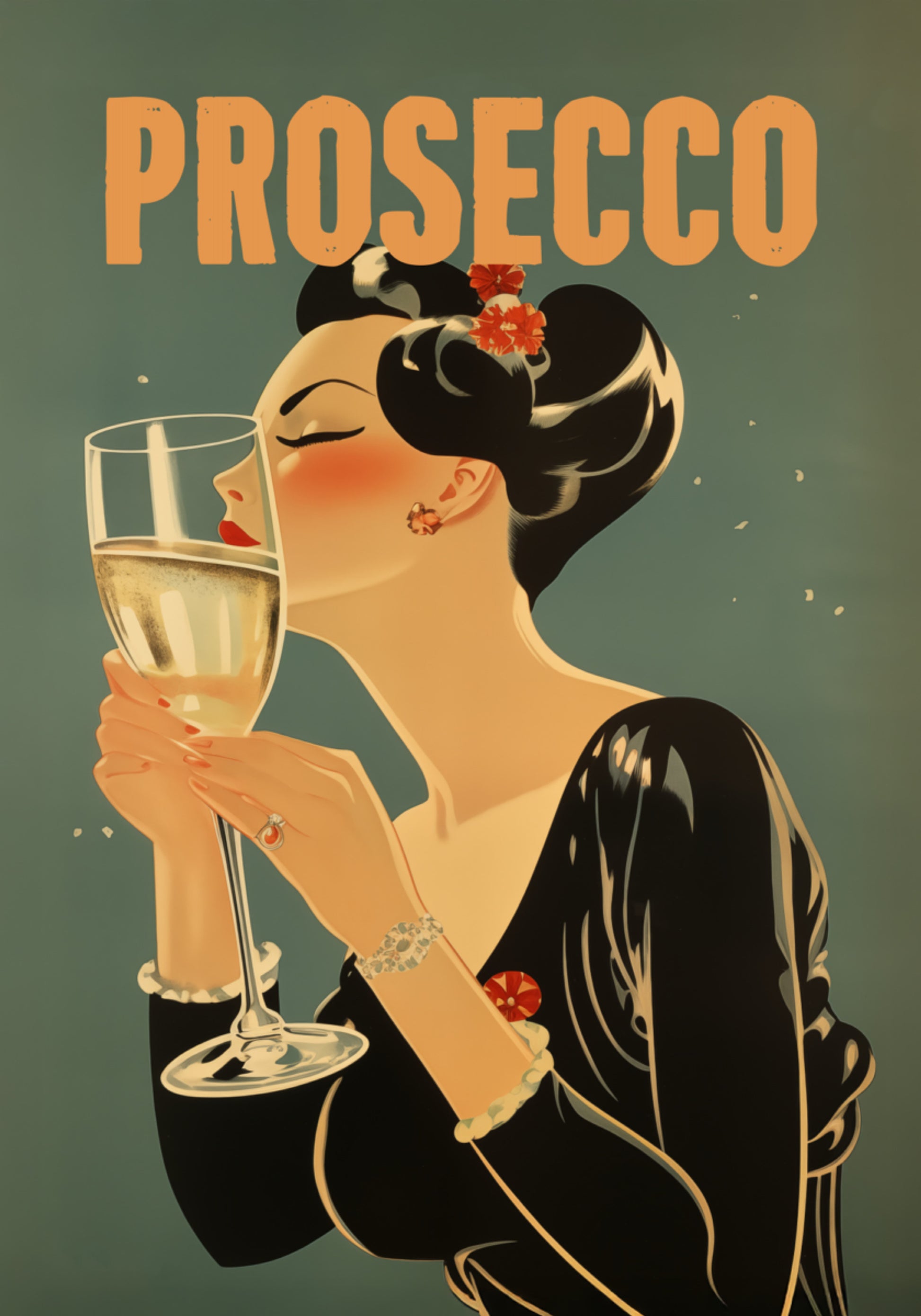 Mulher Prosecco Elegante