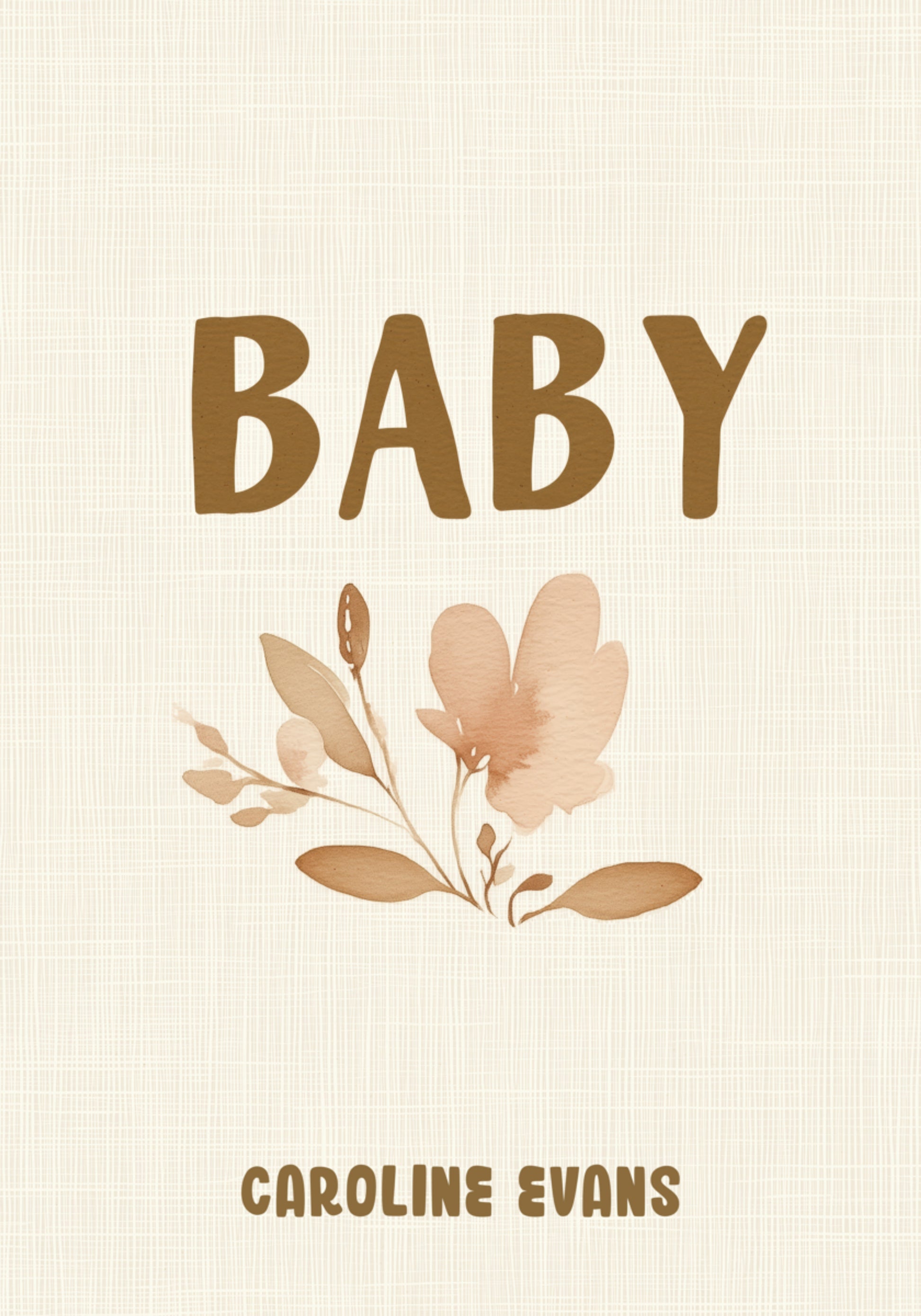Arte de parede com nome de bebê com flor não personalizada