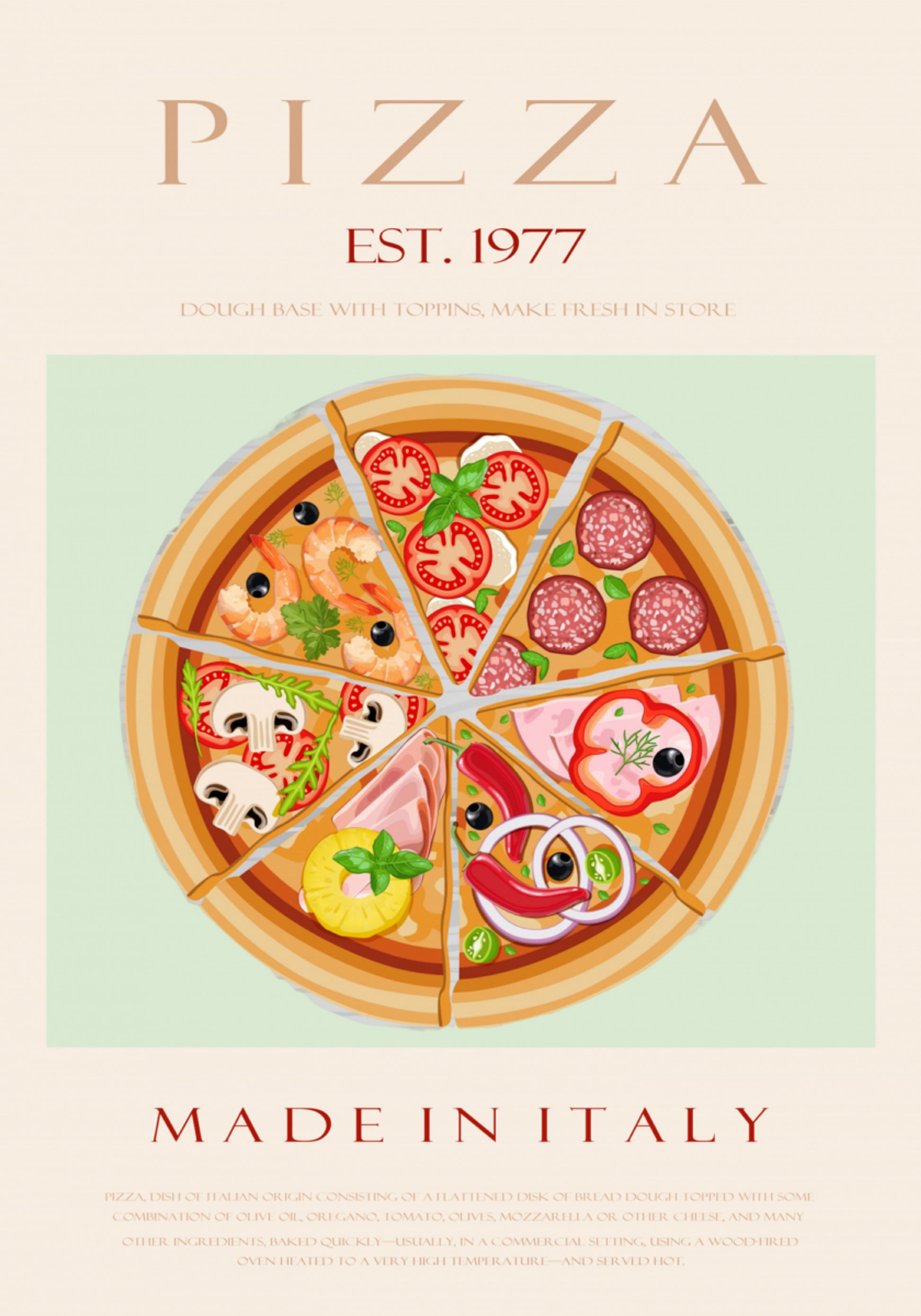 Variedade de pizza italiana