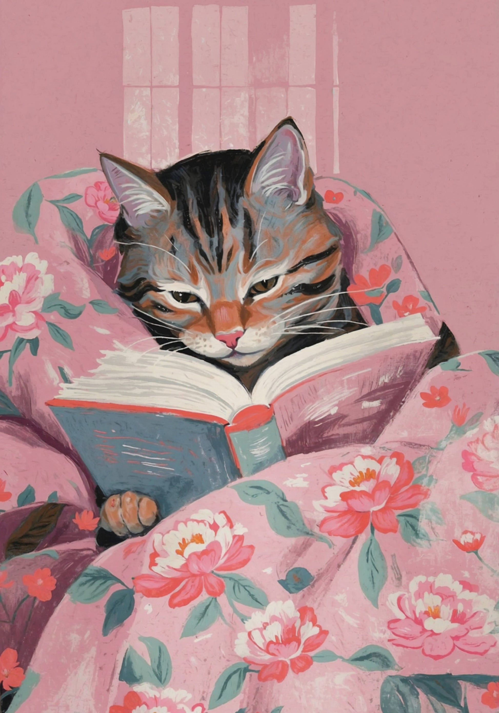Leitura aconchegante de gatos