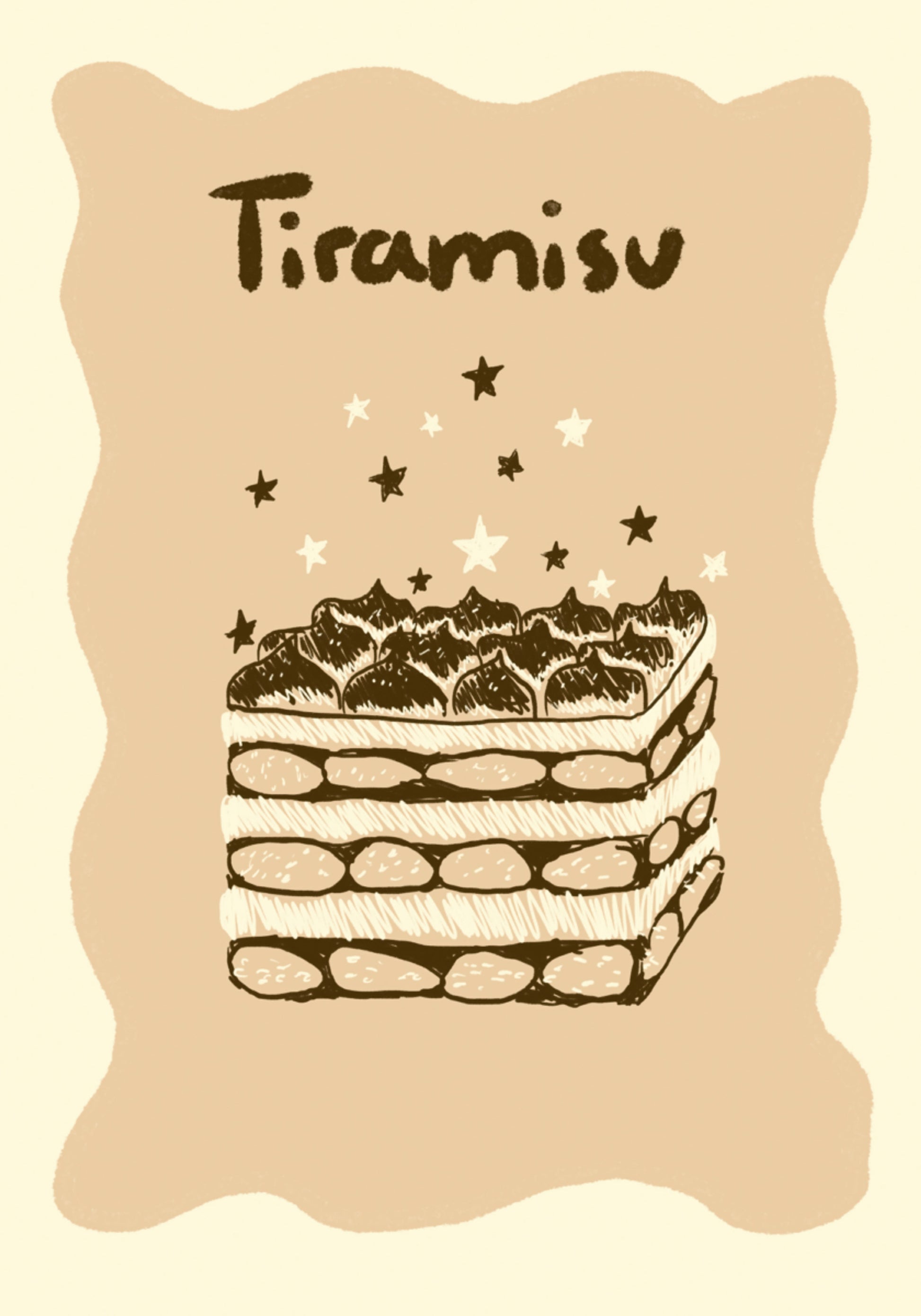 Tiramisu com estrelas