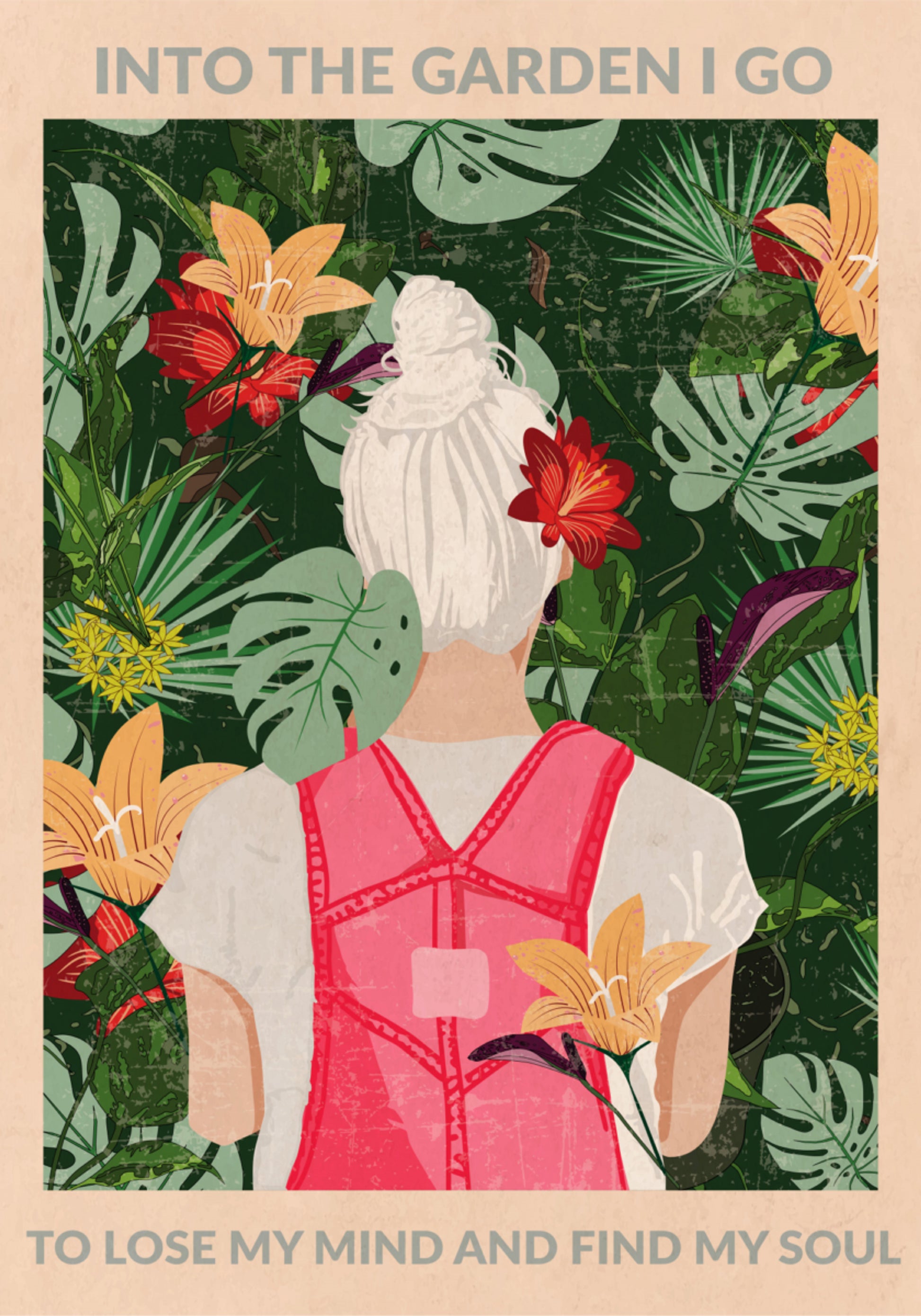 Mulher No Jardim Tropical