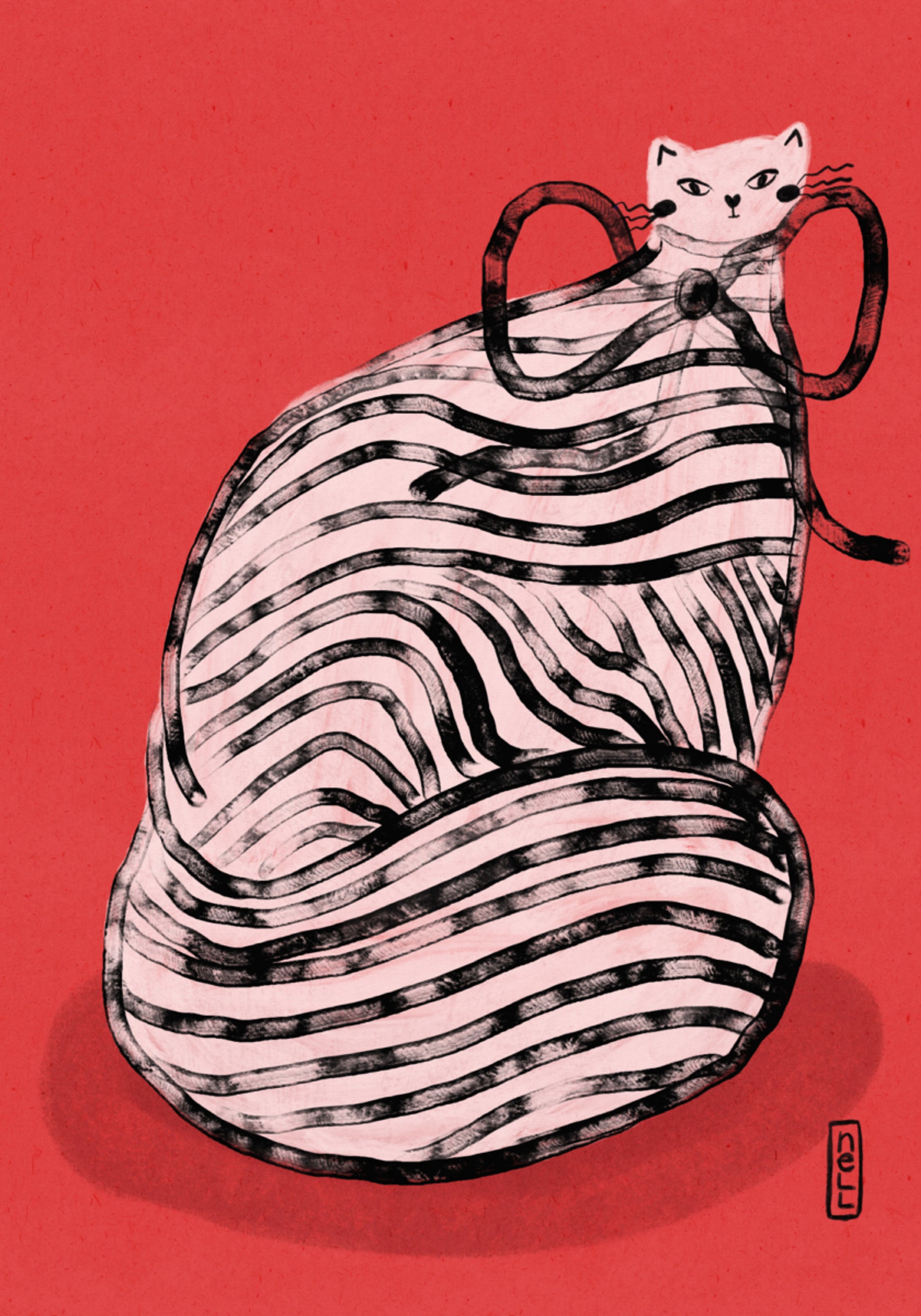 Gato listrado vermelho caprichoso