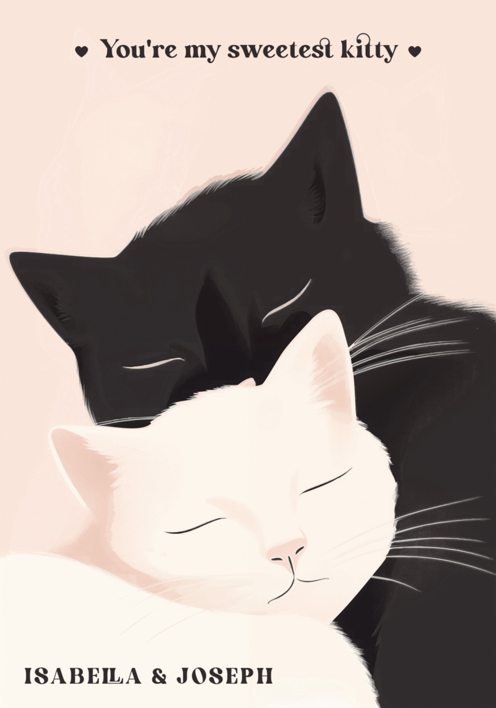 Ilustração não pessoal de amor de gato