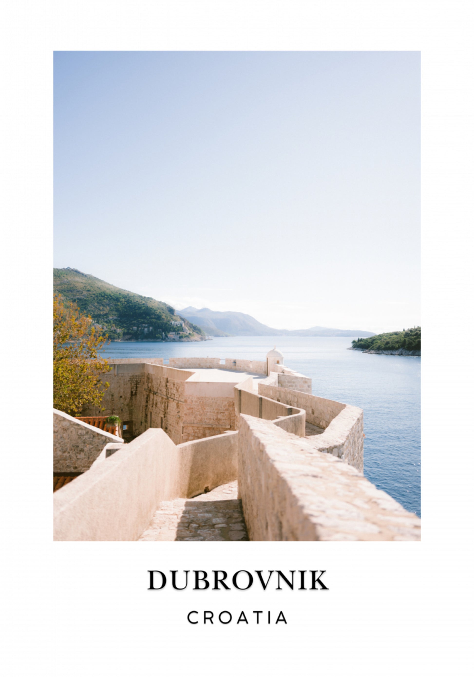 Poster de viagens do Muro de Dubrovnik Croácia