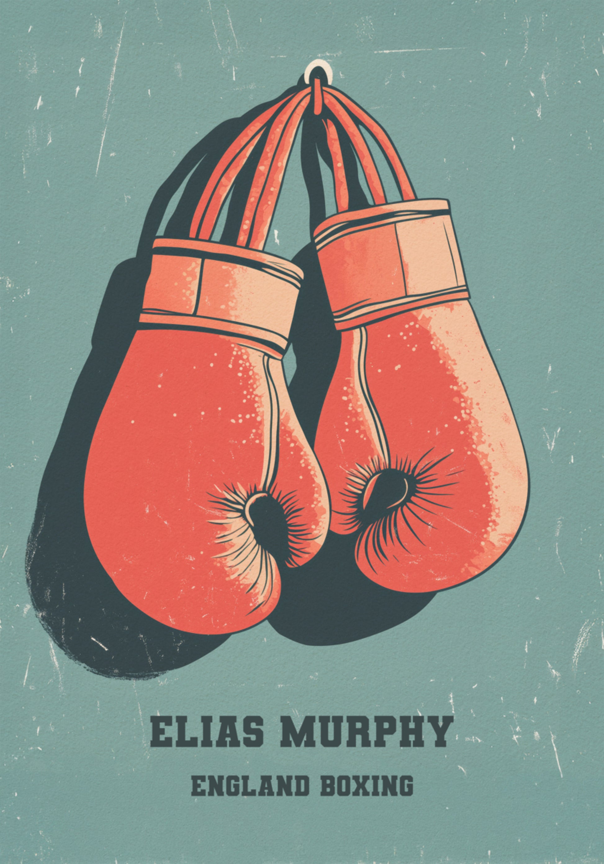 Pôster de luvas de boxe vintage