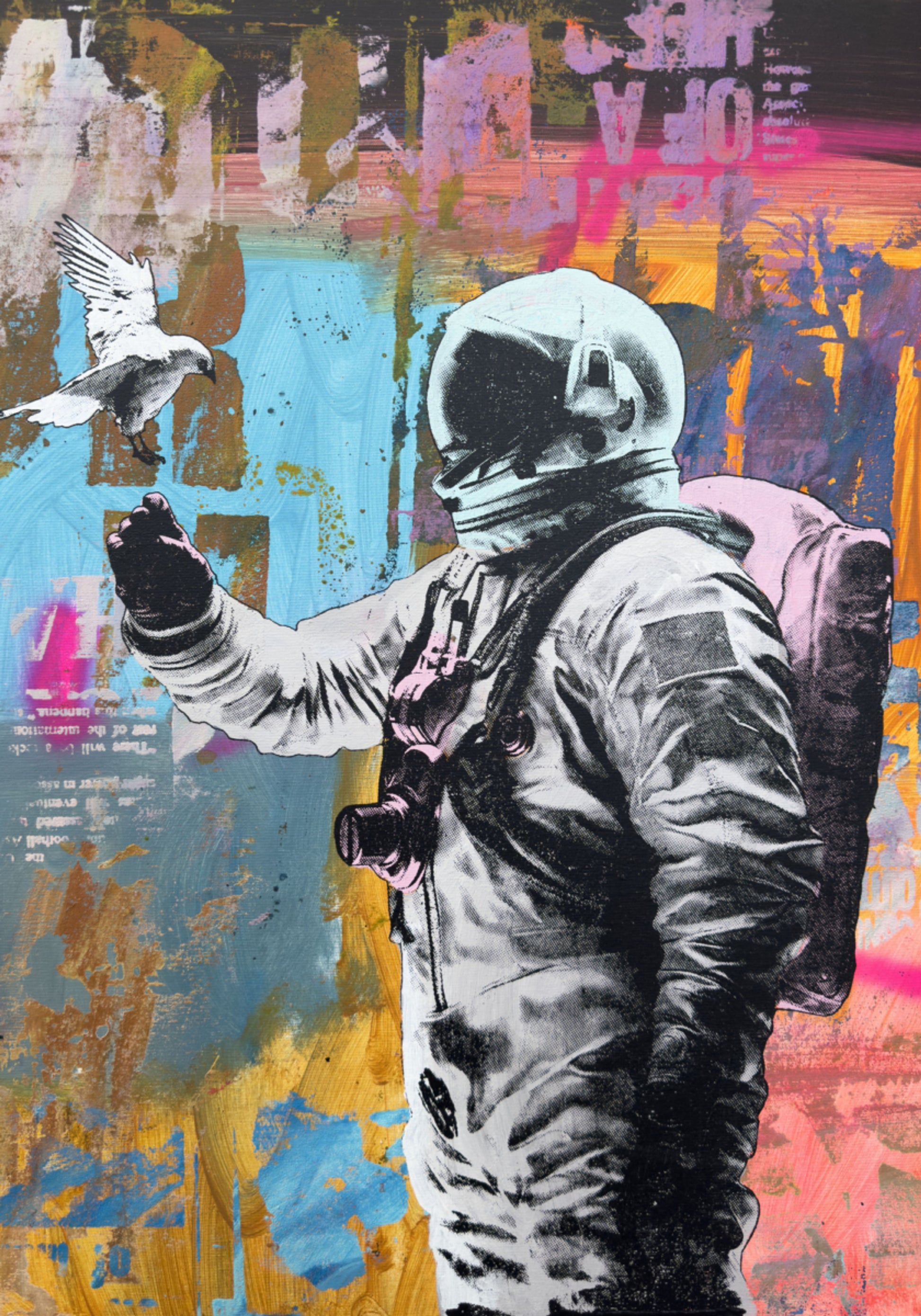 Astronauta encontra pomba