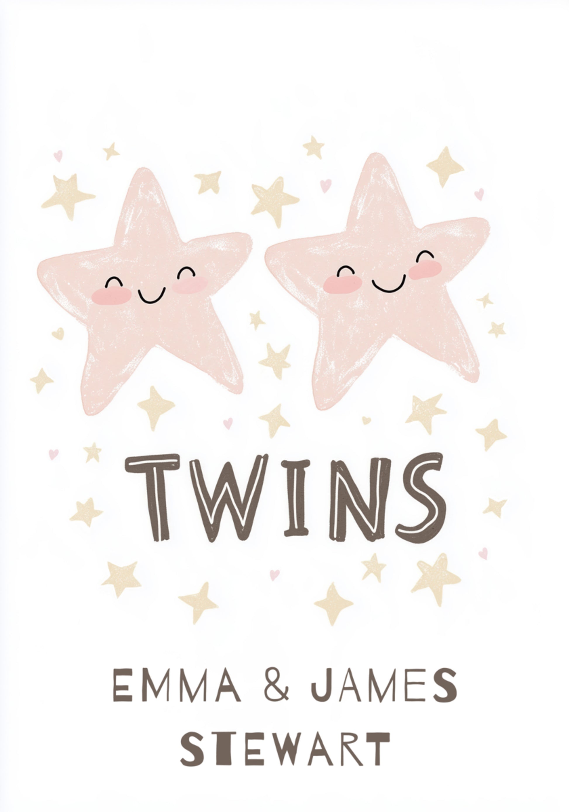 Quadro decorativo personalizado com estrela gêmea