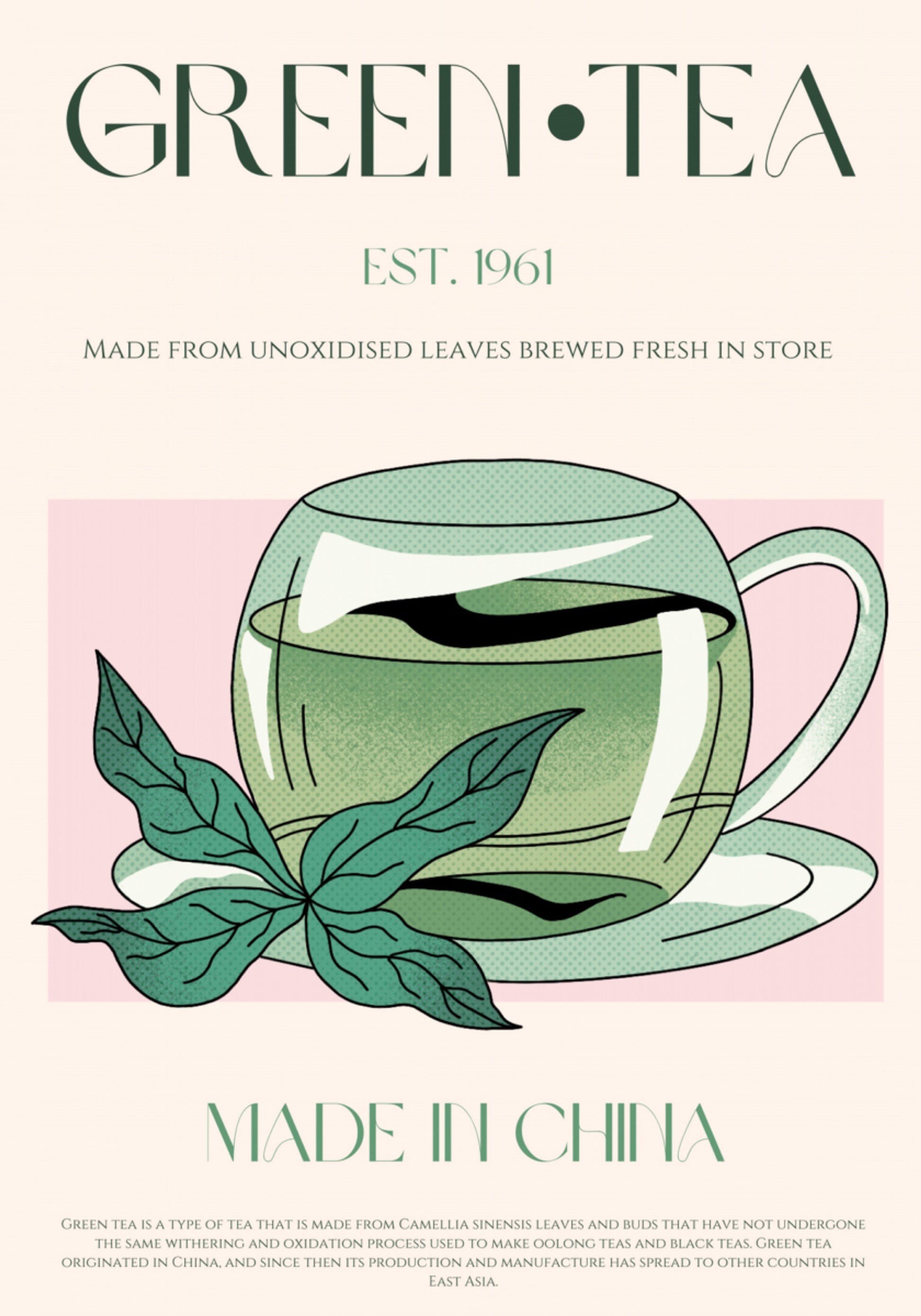 Ilustração de chá verde fresco