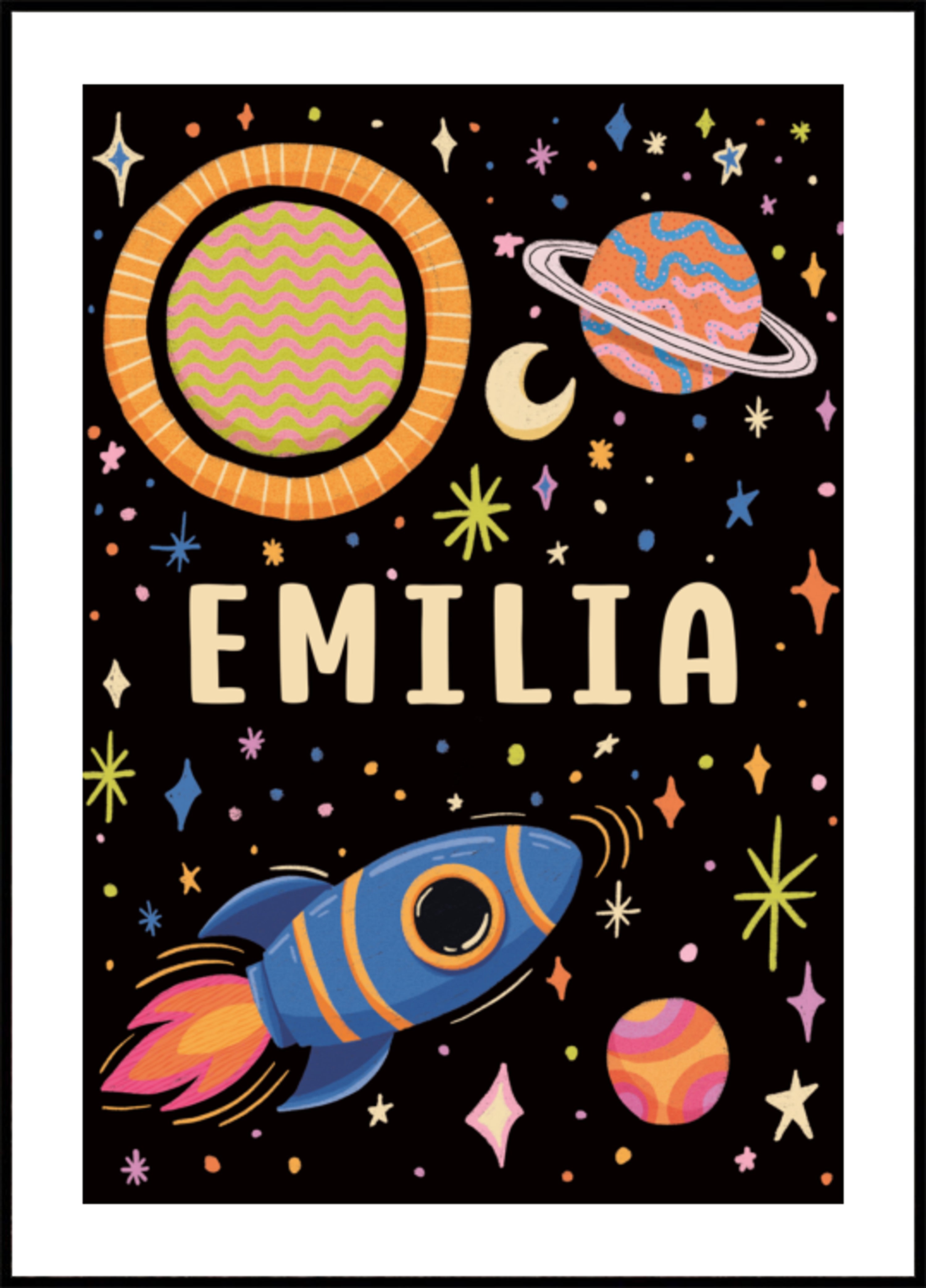 Cartaz pessoal de viagem espacial