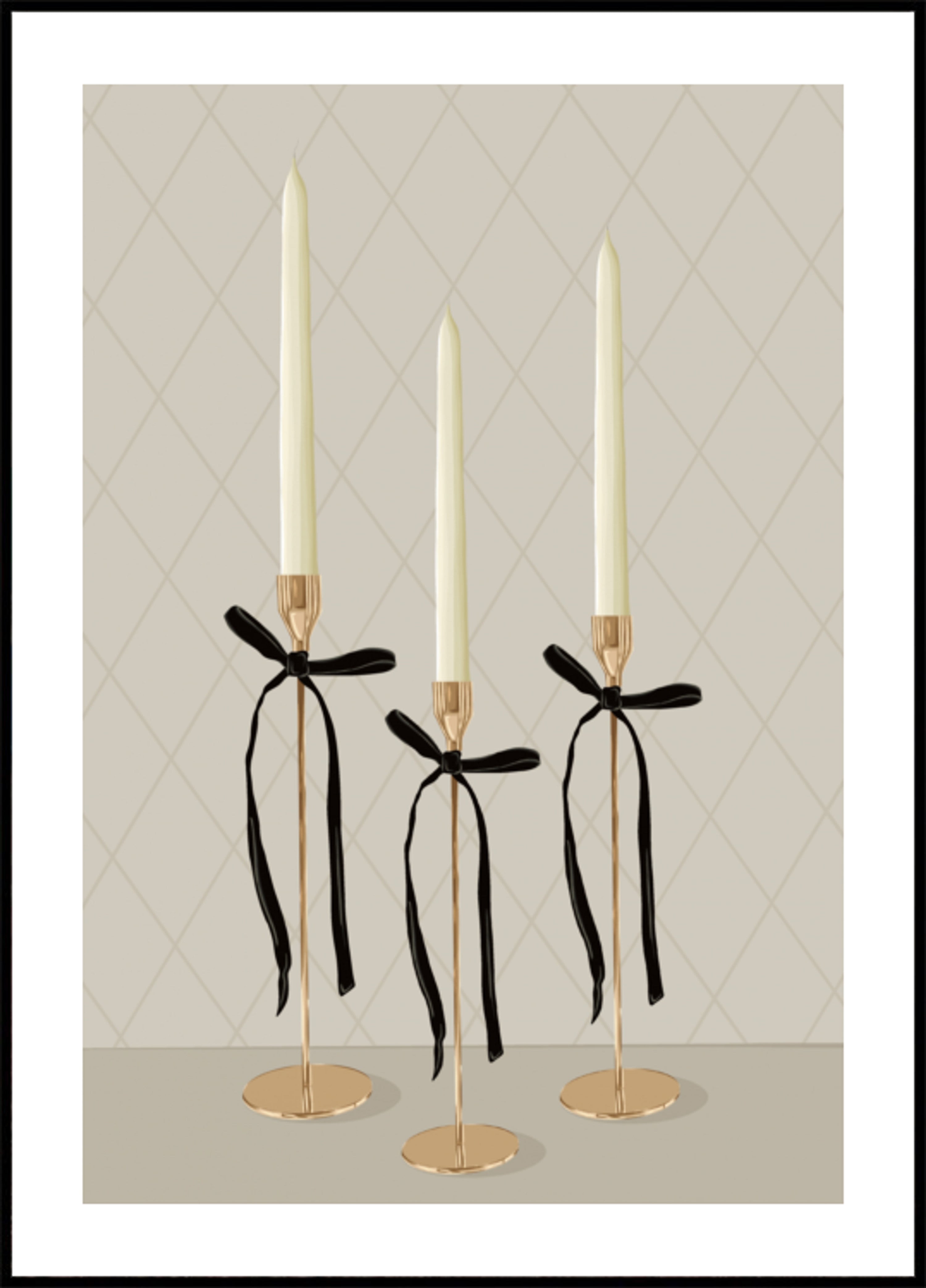 Velas Cônicas Douradas Elegantes