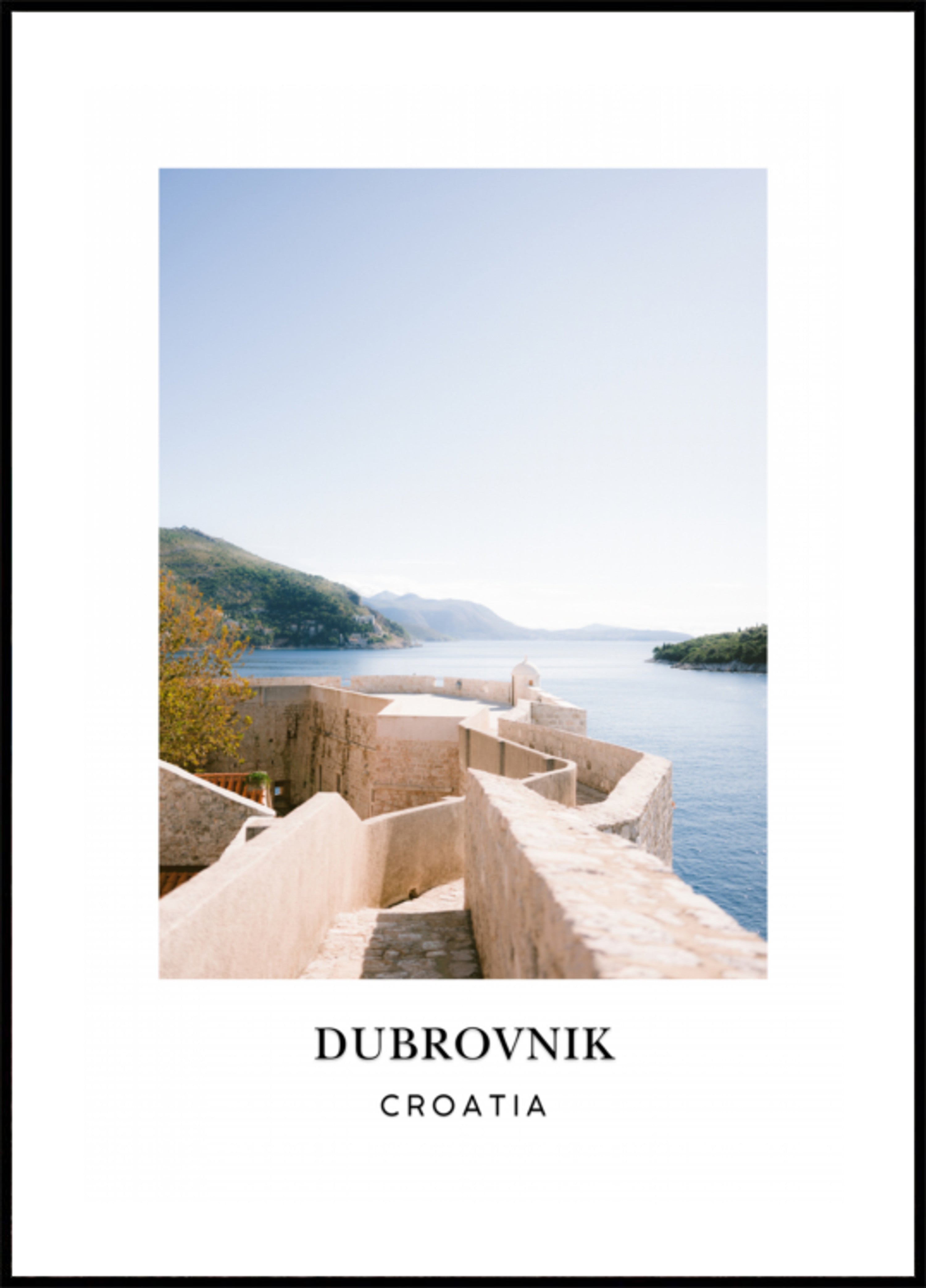 Poster de viagens do Muro de Dubrovnik Croácia